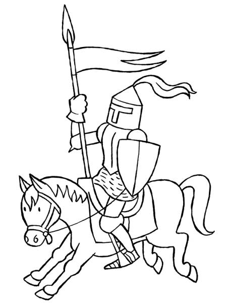 Рыцарь с копьем раскраска