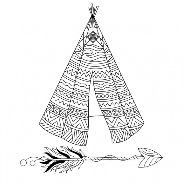 Вигвам на белом фоне