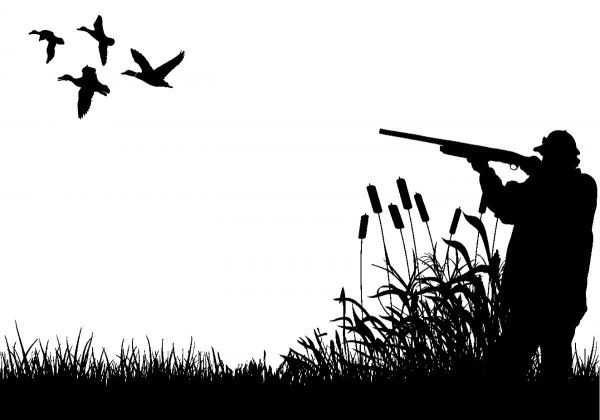 Силуэт охотника с ружьем