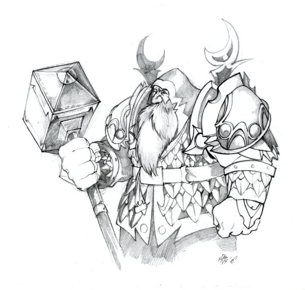 Гномик рисунок карандашом