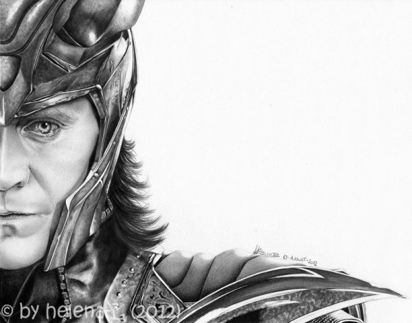 Локи портрет карандашом