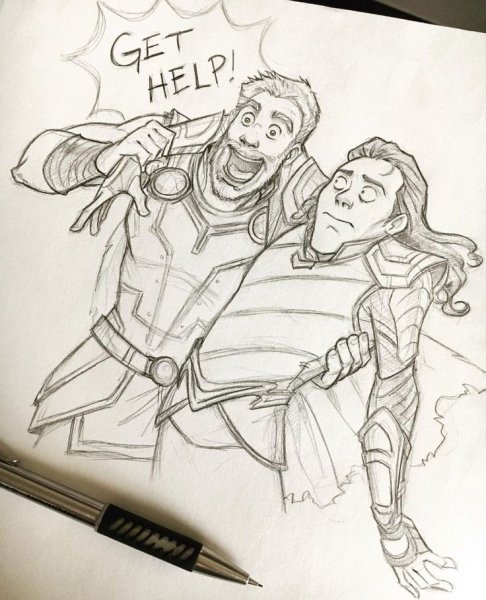 Скетч Локи Лафейсон