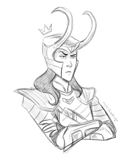 Локи портрет карандашом