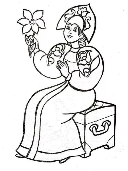 Раскраски по сказке Аленький цветочек Аксакова