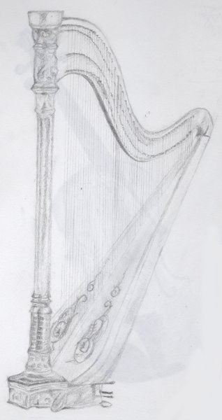 Арфа рисовать