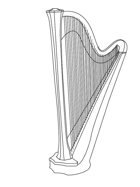 Арфа для раскрашивания детям