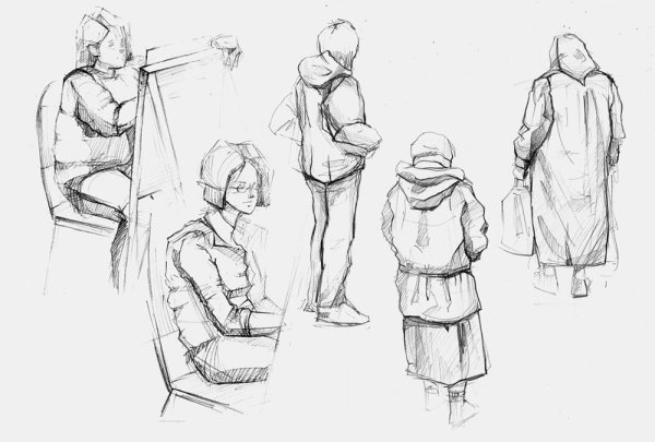 Зарисовки фигуры человека