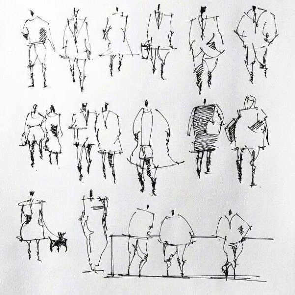 Антураж стаффаж архитектурная Графика люди