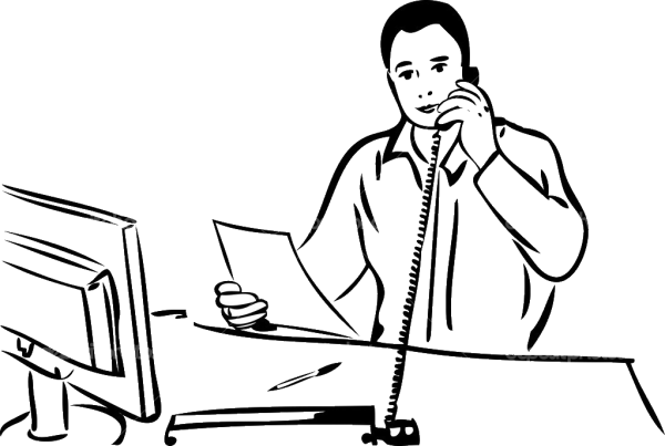 Раскраска офисный работник