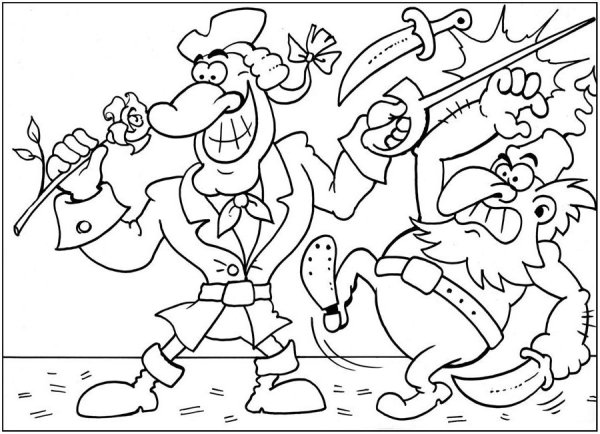 Раскраска остров сокровищ доктор Ливси