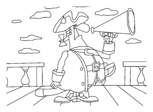 Раскраска остров сокровищ Капитан Смоллет