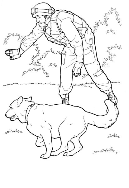 Пограничный столб и собака