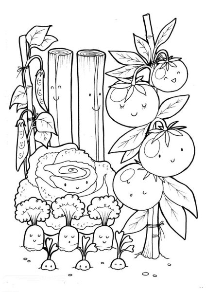 Раскраска. В огороде