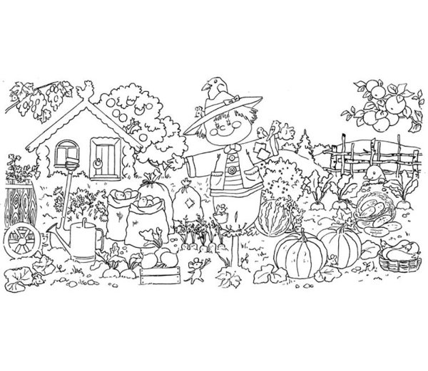 Раскраска дети копают грядки