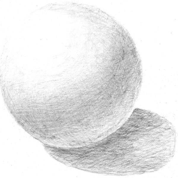 Объемный круг карандашом