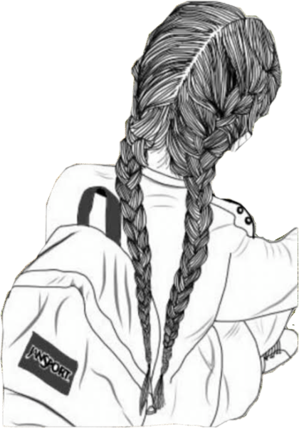 Девочка с косичками рисунок
