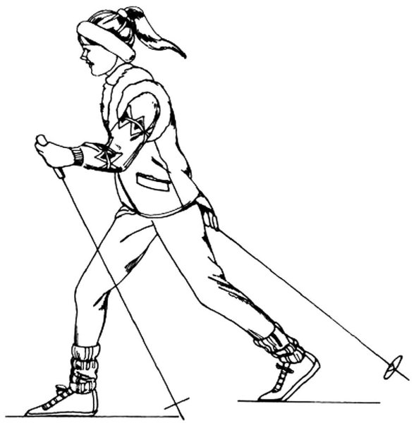 Лыжник раскраска для детей