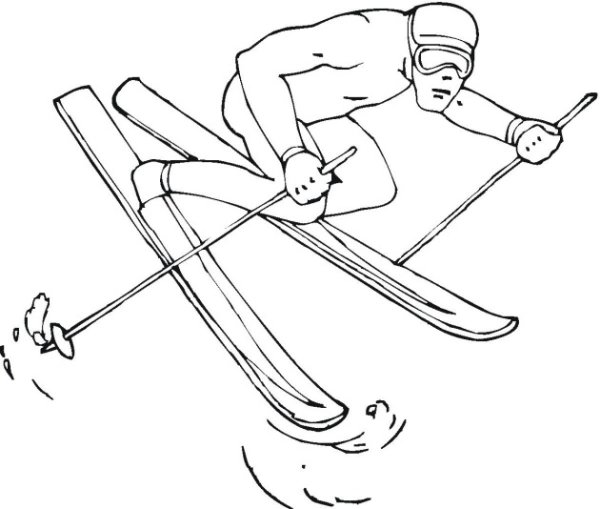 Рисунок лыжника в движении