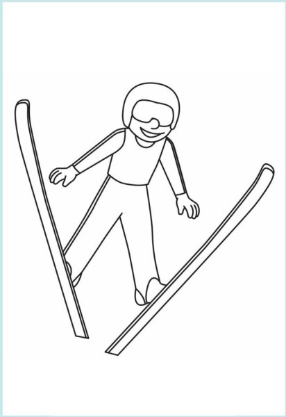 Горные лыжи раскраска