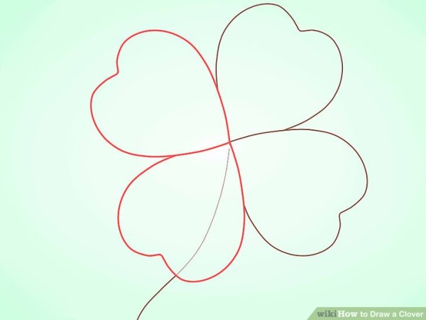 Клевер четырехлистник контур