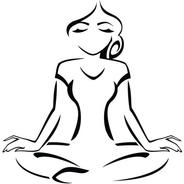 Девушка в позе лотоса