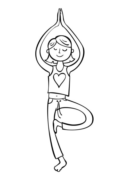 Йога детская раскраска для детей