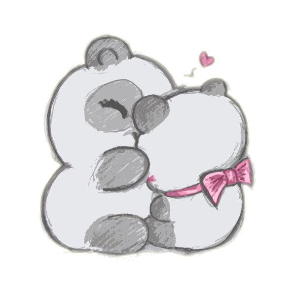 Мишка с сердечком карандашом срисовка