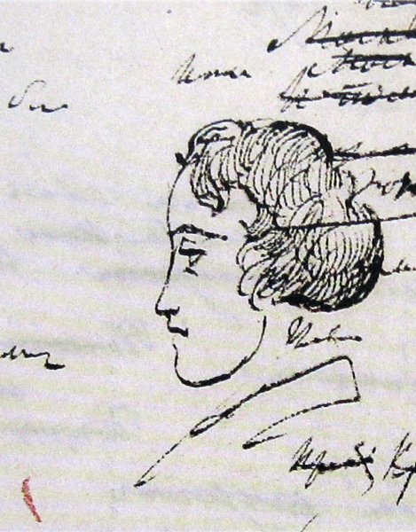 Рисунки Пушкина на полях