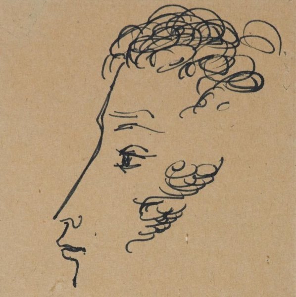 Автопортреты Пушкина на полях его рукописей