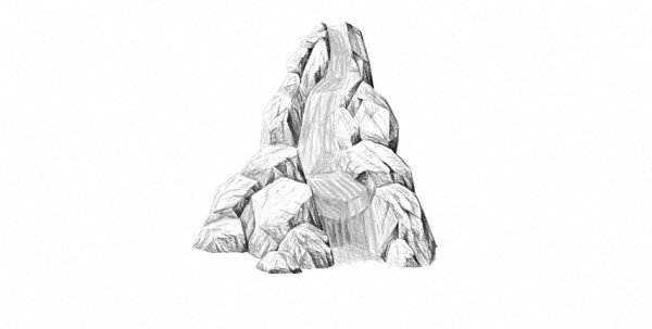 Каменная скала рисование