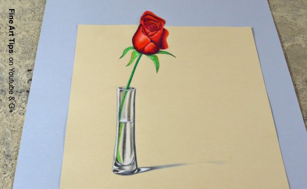 3д цветы карандашом