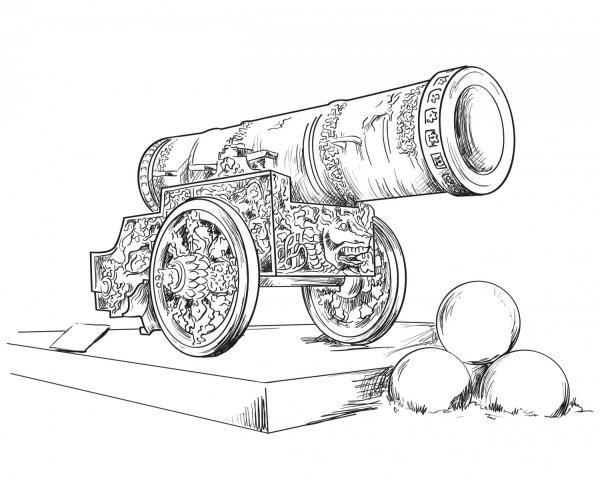 Раскраски для детей пушки