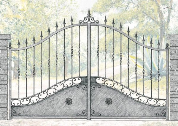 Ворота откатные кованые узоры схема