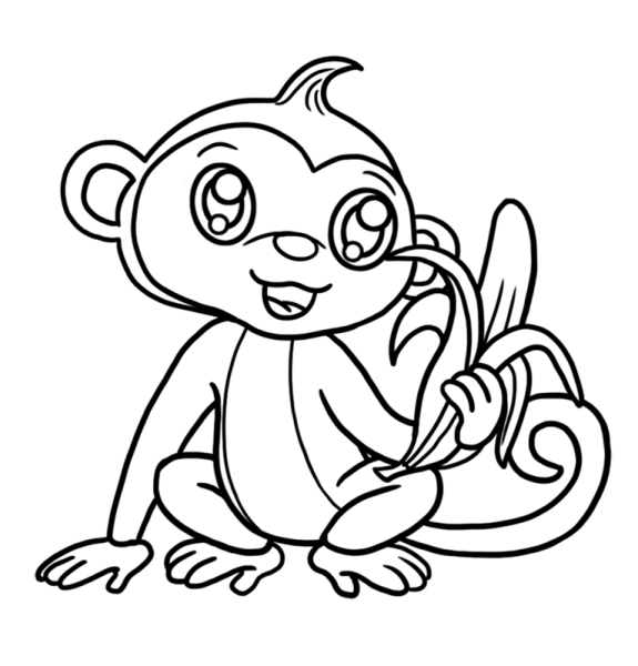 Легкие рисунки обезьяны