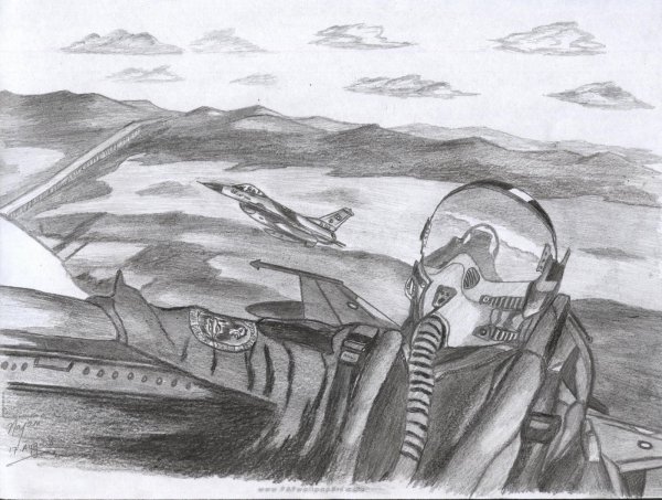 Рисунок летчика с самолетом