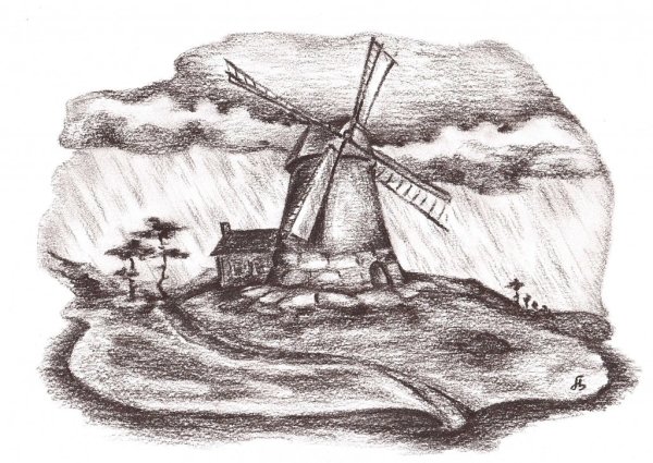 Мельница набросок