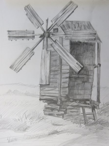 Мельница карандашом