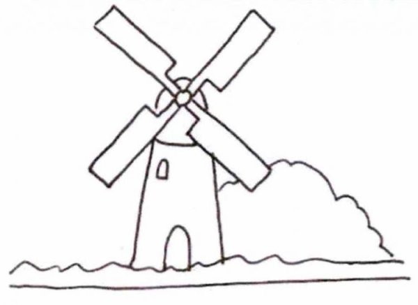 Мельница раскраска для детей