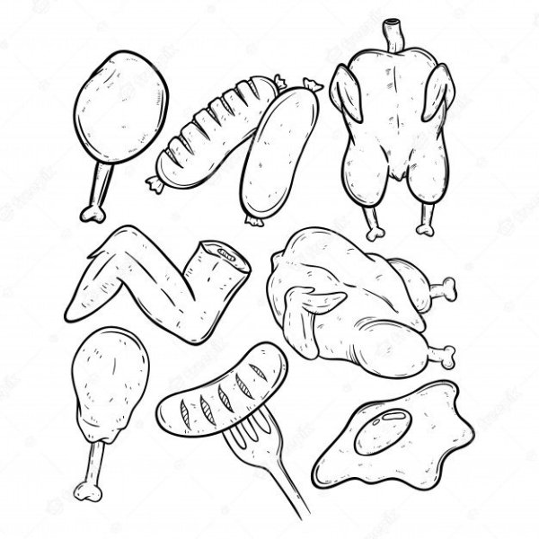 Рисунок мяса для срисовки