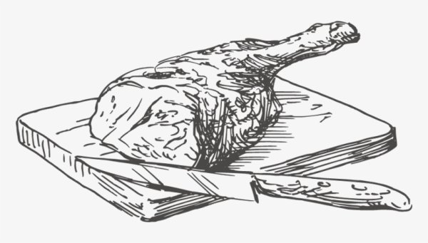 Раскраска курица жареная