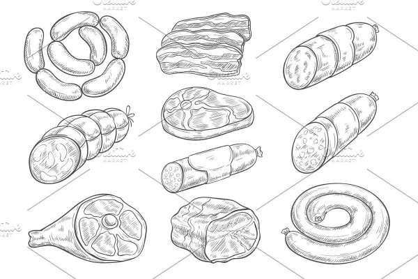 Раскраска мясная изделия