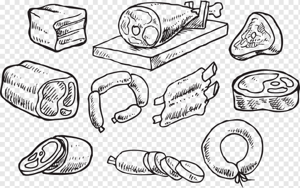 Мясные продукты раскраска