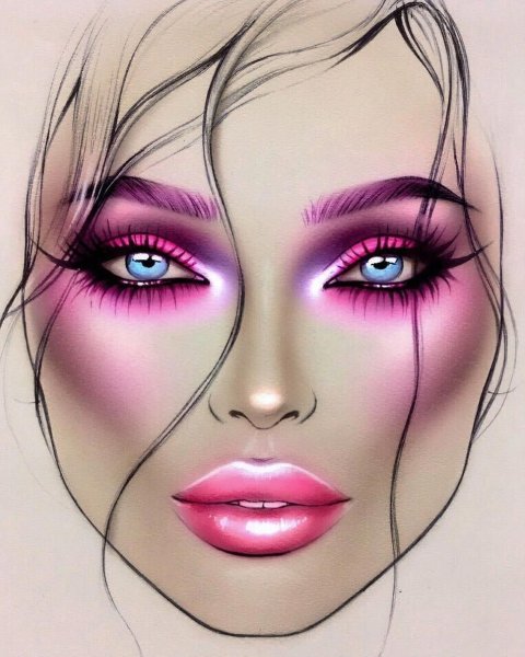 Эскизы грима на лице