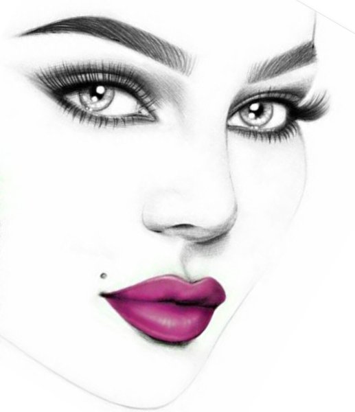 Эскиз грима на лице лёгкий