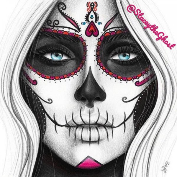 Разрисованные лица карандашом