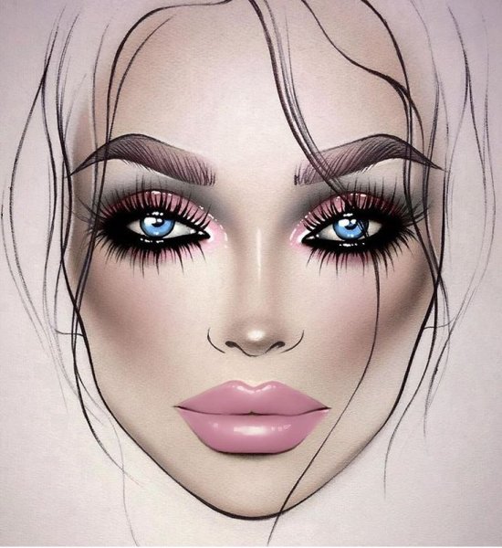 Фантазийный макияж эскиз