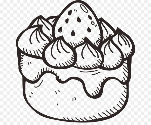 Торты Десерты вектор ч/б