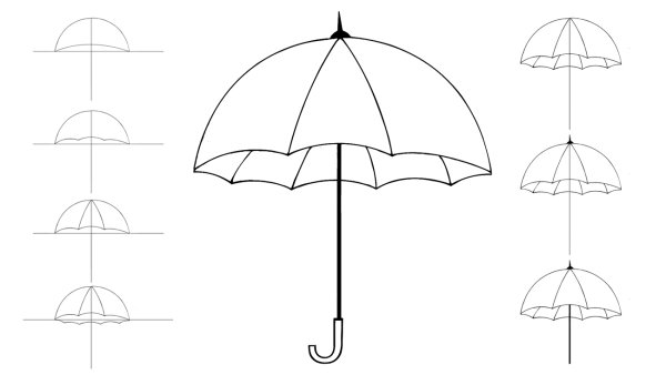 Как нарисовать зонт
