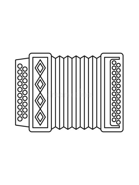 Аккордеон раскраска для детей