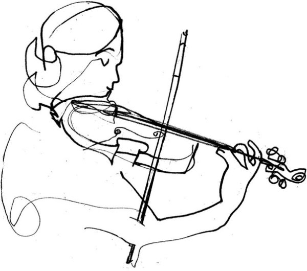 Скрипач рисунок